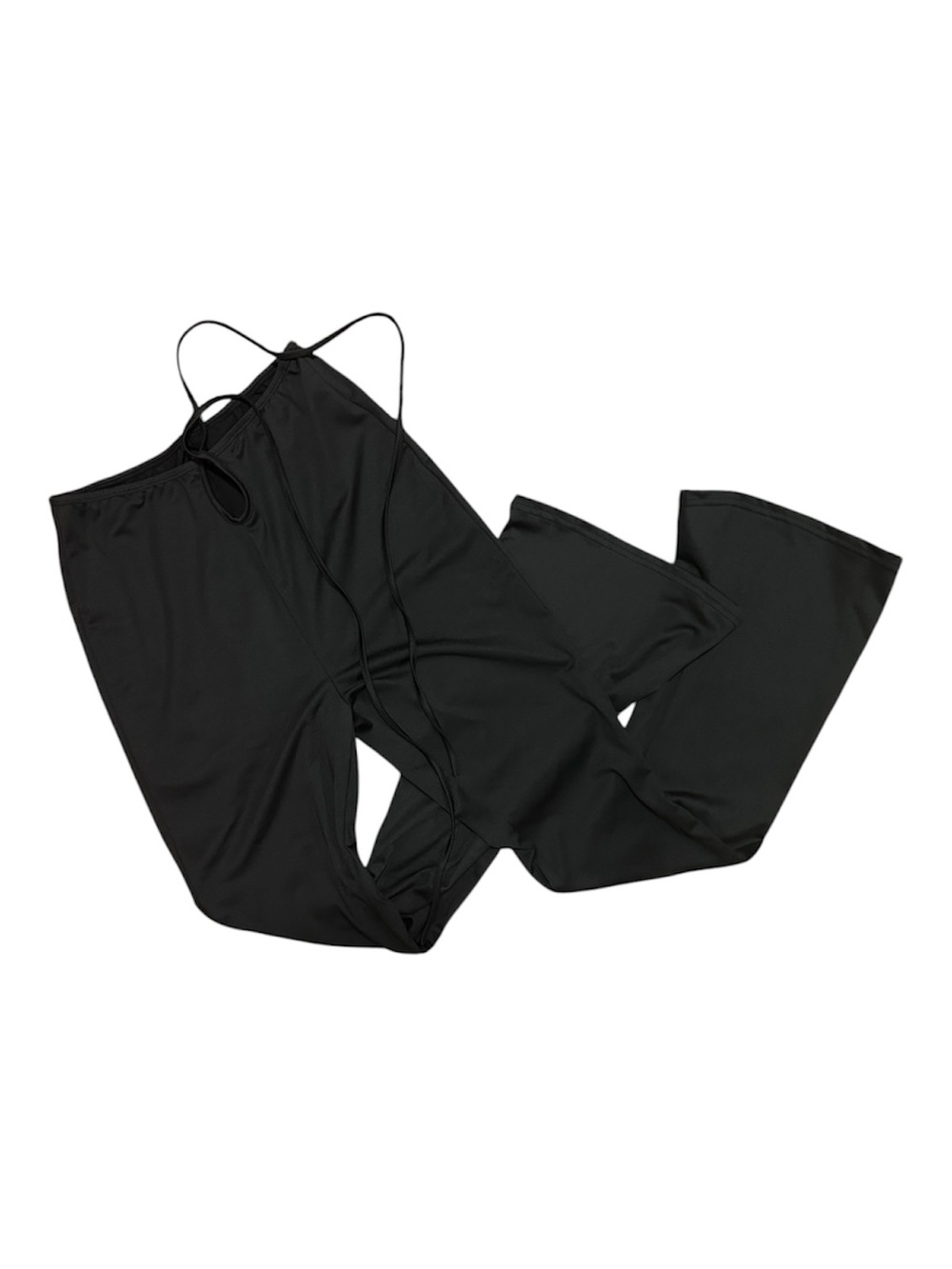 *Euphoria* - Women's Black Wide-Leg leggings with Adjustable Straps -Unbranded